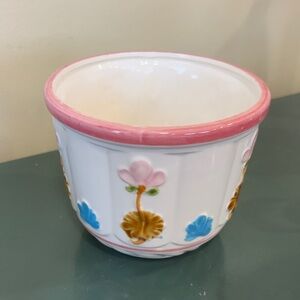 Vintage Rubens Originals Ceramic Hand-Painted Planter with Floral Design